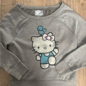 Vans Gray Hello Kitty Sweatshirt with Blue and Pink Accents